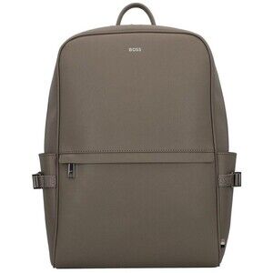 HUGO BOSS Mens Backpack Tan Brown Regenerated Leather ZAIR $299